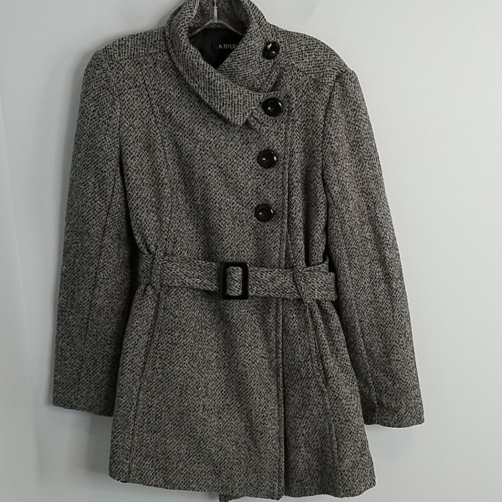 A.Byer tweed wool belted coat